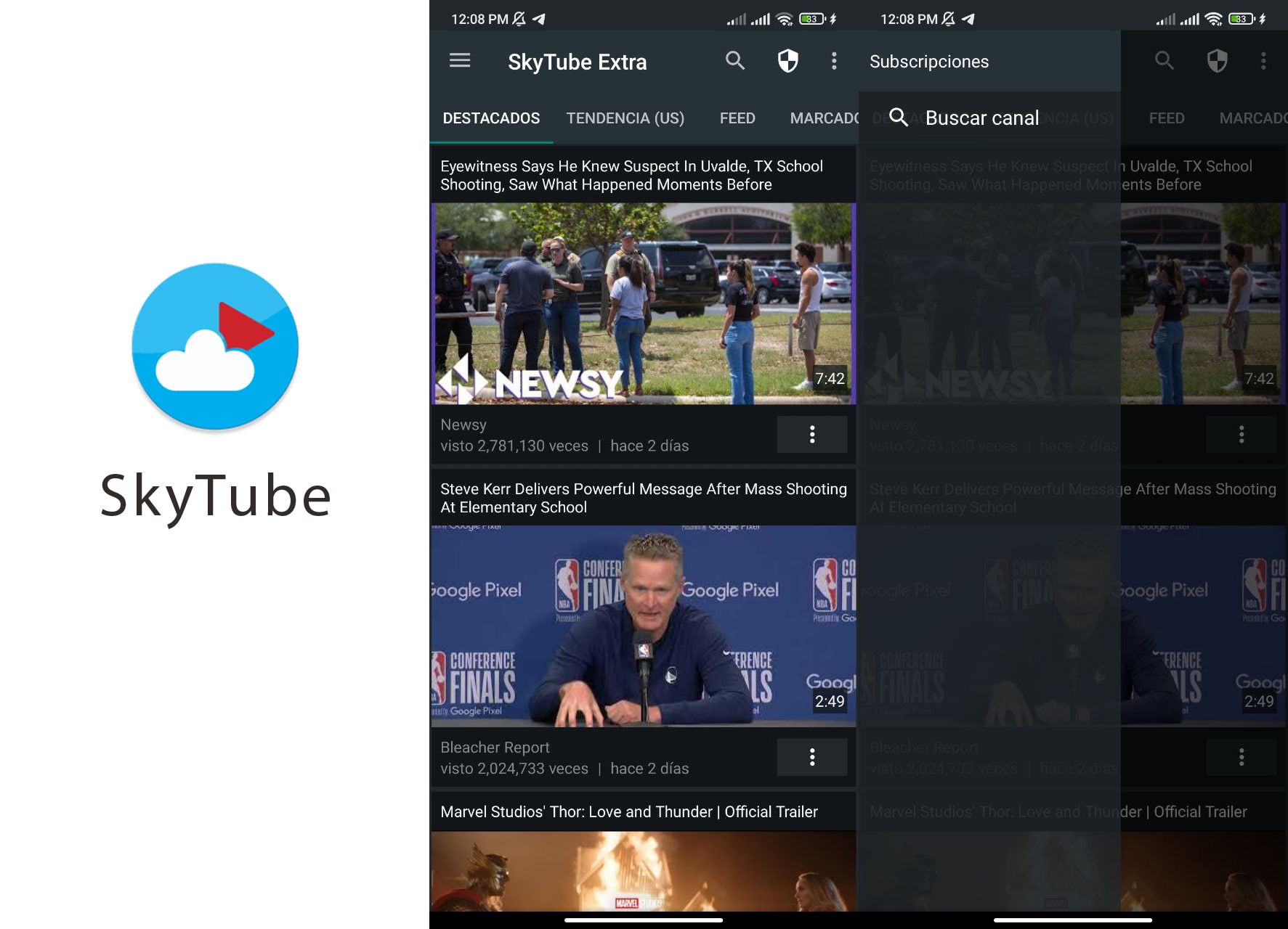 Skytube es una buena aplicación para ver videos de Youtube en segundo plano y con la pantalla apagada